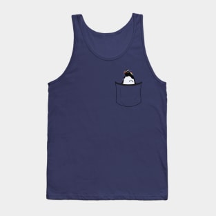 Cool Punk Penguin Pocket Design Tank Top